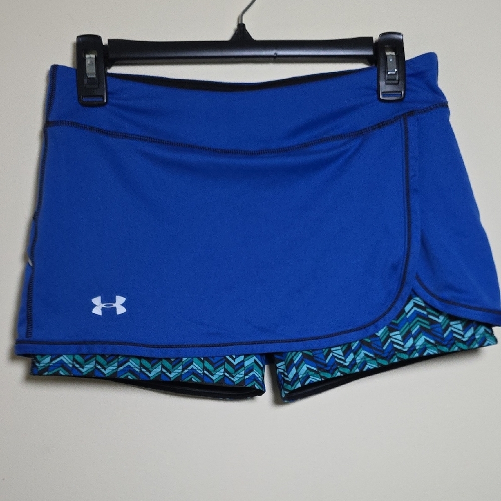 Under Armour Blue Skort Mini with Geometric Shorts. Sz Small